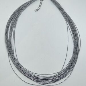 NIB Silver Cord Multi-Strand Necklace